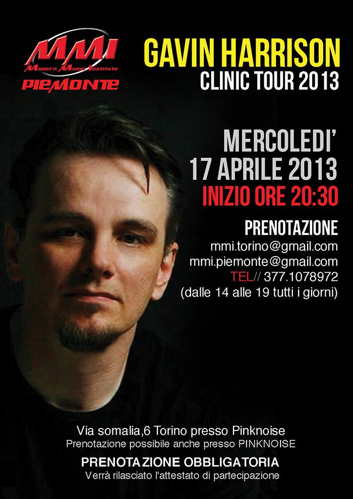Gavin Harrison Clinic Tour 2013 MMI Piemonte